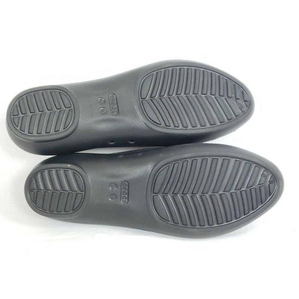 Crocs Ballet Flats Women's Size 8 Black Water Resistant Foam Insoles - Picture 7 of 7